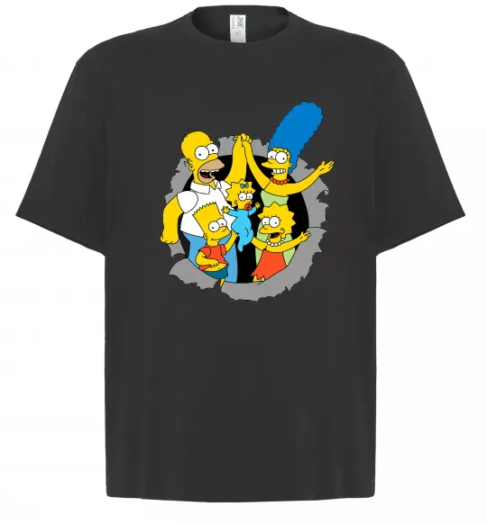 Футболка Оверсайз Сімпсони сім'я Черный фото