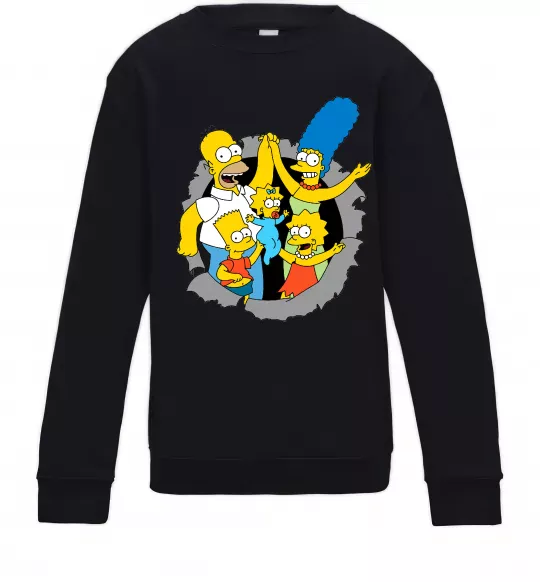 Дитячий світшот Сімпсони сім'я Чорний фото