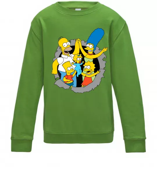 Дитячий світшот Сімпсони сім'я Лаймовий фото