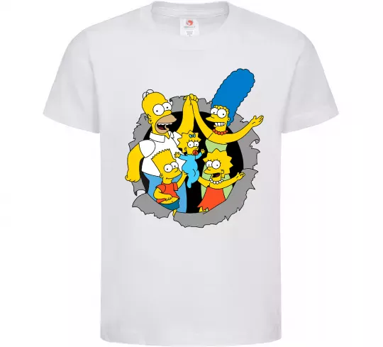 Детская футболка Сімпсони сім'я Белый фото