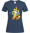 Жіноча футболка Сімпсони полювання за донатом Темно-синій фото