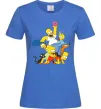 Жіноча футболка Сімпсони полювання за донатом Яскраво-синій фото
