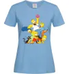 Жіноча футболка Сімпсони полювання за донатом Блакитний фото