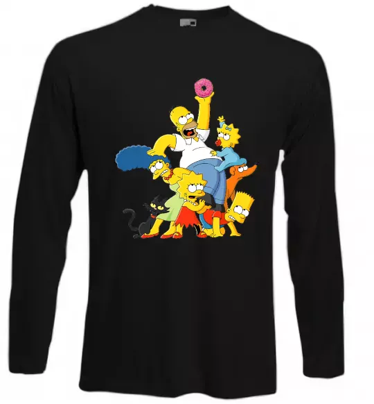 Лонгслив Сімпсони полювання за донатом Черный фото