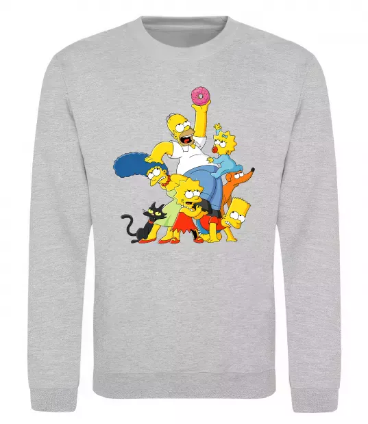 Свитшот Сімпсони полювання за донатом Серый меланж фото