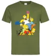 Чоловіча футболка Сімпсони полювання за донатом Оливковий фото