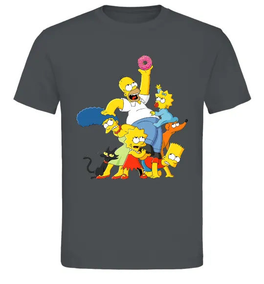 Чоловіча футболка Сімпсони полювання за донатом Графіт фото