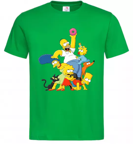 Чоловіча футболка Сімпсони полювання за донатом Зелений фото