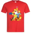Чоловіча футболка Сімпсони полювання за донатом Червоний фото