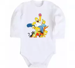 Детский боди Сімпсони полювання за донатом Белый фото