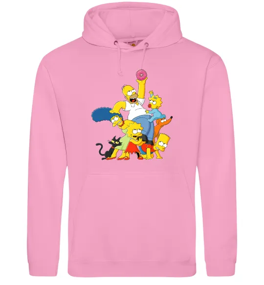 Мужская толстовка (худи) Сімпсони полювання за донатом Розовый фото