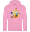 Жіноча толстовка (худі) Сімпсони полювання за донатом Рожевий фото