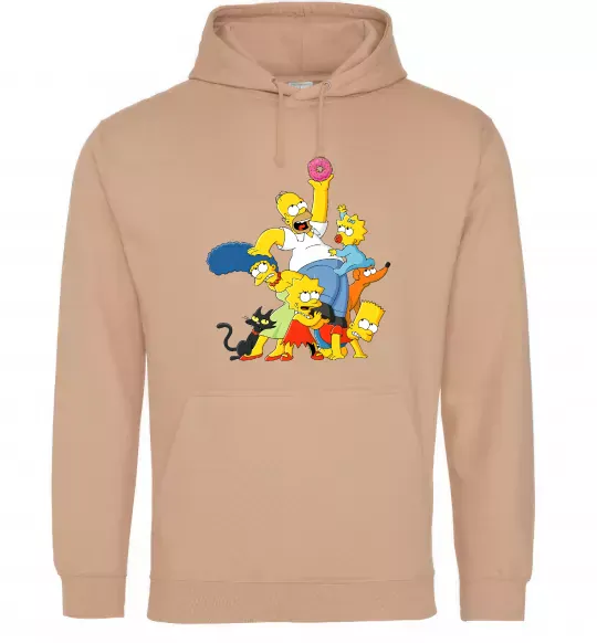 Женская толстовка (худи) Сімпсони полювання за донатом Песочный фото
