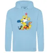 Жіноча толстовка (худі) Сімпсони полювання за донатом Блакитний фото