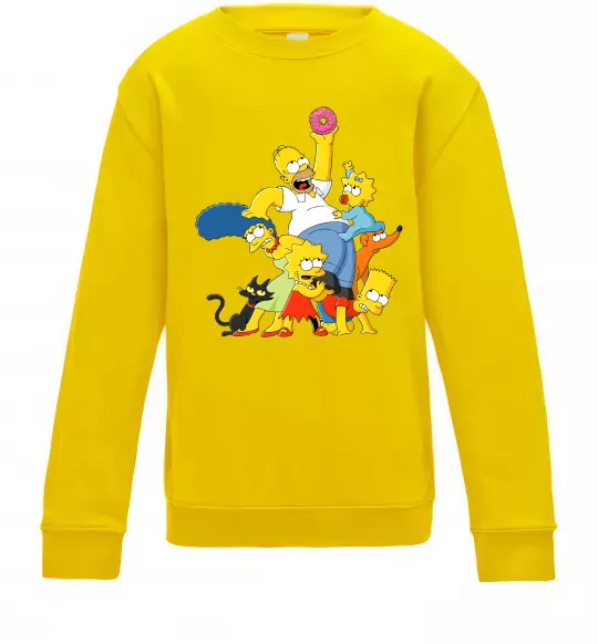 Детский Свитшот Сімпсони полювання за донатом Солнечно желтый фото