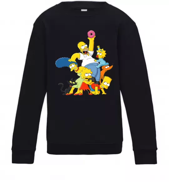 Детский Свитшот Сімпсони полювання за донатом Черный фото