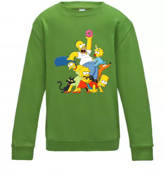Детский Свитшот Сімпсони полювання за донатом Лаймовый фото
