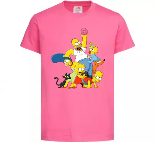 Детская футболка Сімпсони полювання за донатом Ярко-розовый фото