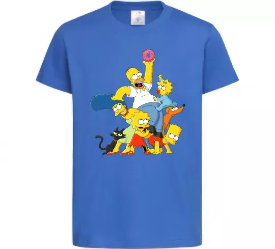 Детская футболка Сімпсони полювання за донатом Ярко-синий фото