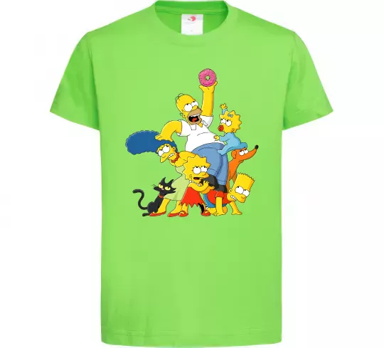 Детская футболка Сімпсони полювання за донатом Лаймовый фото