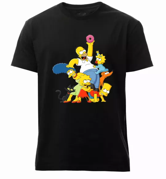 Чоловіча преміум футболка Сімпсони полювання за донатом Чорний фото