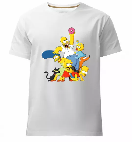 Чоловіча преміум футболка Сімпсони полювання за донатом Білий фото