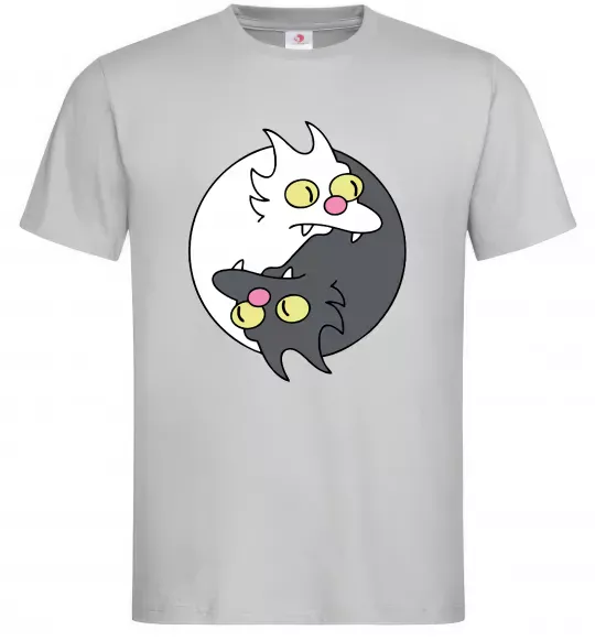 Чоловіча футболка Коти інь-янь Сірий фото