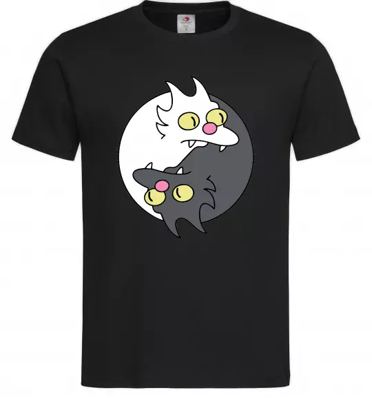 Чоловіча футболка Коти інь-янь Чорний фото