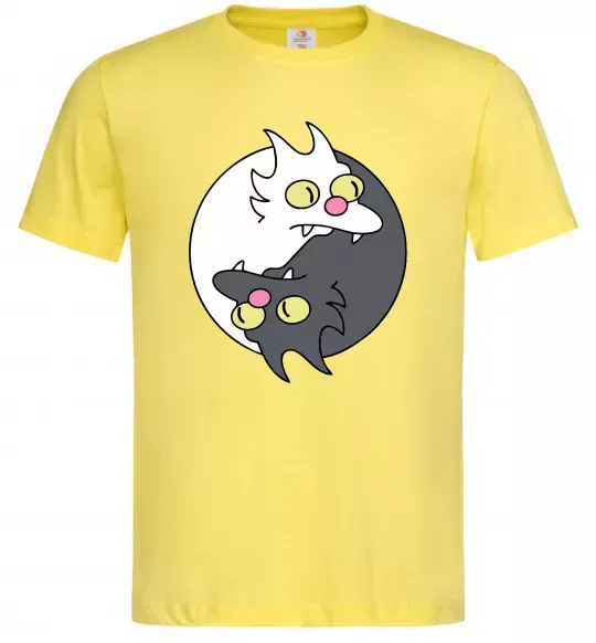 Чоловіча футболка Коти інь-янь Лимонний фото