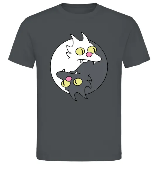 Чоловіча футболка Коти інь-янь Графіт фото