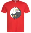 Чоловіча футболка Коти інь-янь Червоний фото