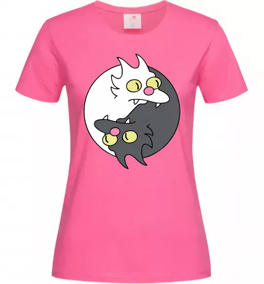 Женская футболка Коти інь-янь Ярко-розовый фото
