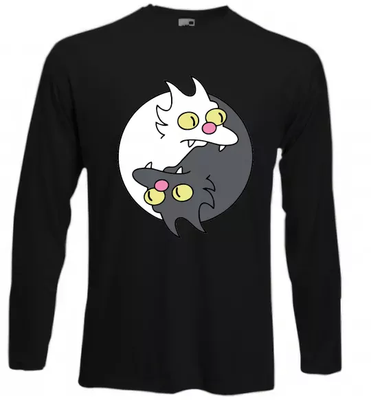 Лонгслів Коти інь-янь Чорний фото