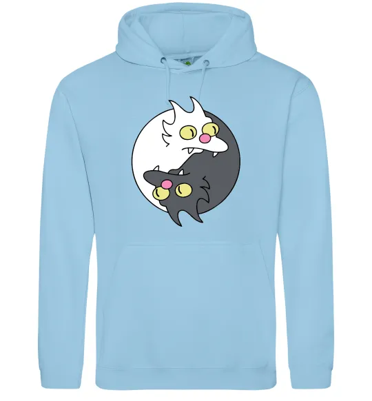 Женская толстовка (худи) Коти інь-янь Голубой фото