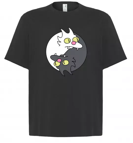 Футболка Оверсайз Коти інь-янь Черный фото