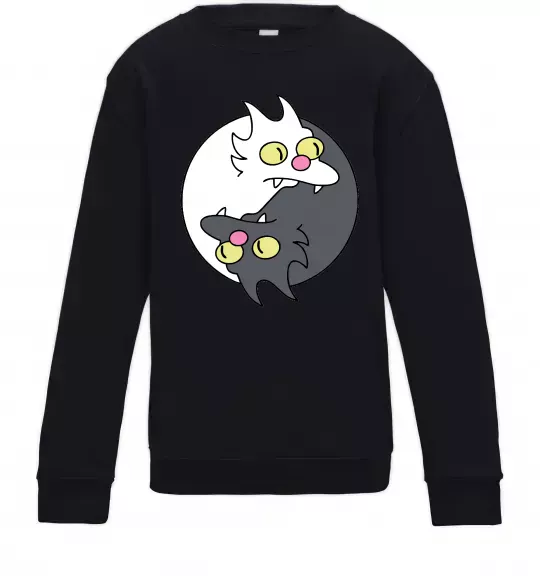 Детский Свитшот Коти інь-янь Черный фото