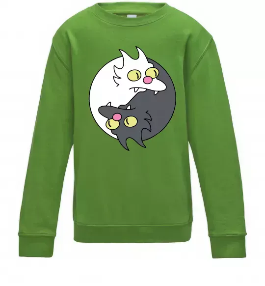 Детский Свитшот Коти інь-янь Лаймовый фото