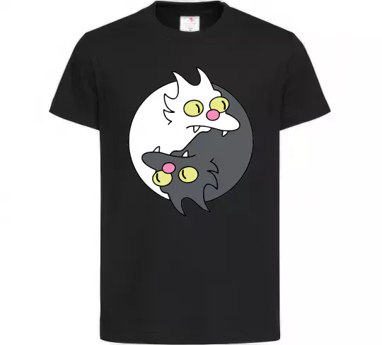 Детская футболка Коти інь-янь Черный фото