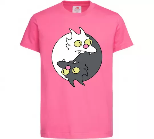 Детская футболка Коти інь-янь Ярко-розовый фото