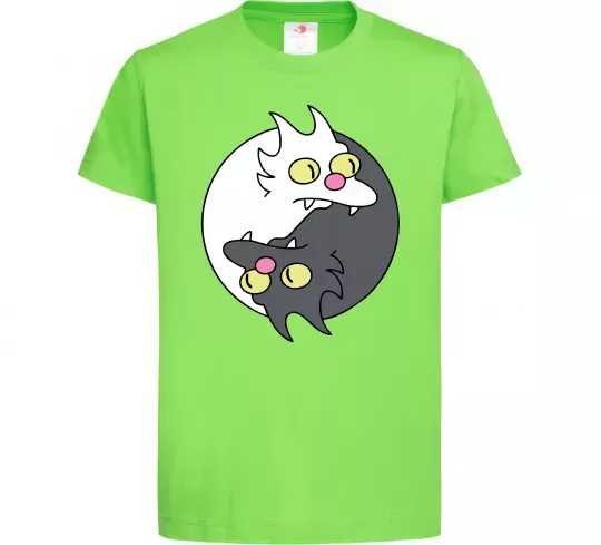 Детская футболка Коти інь-янь Лаймовый фото
