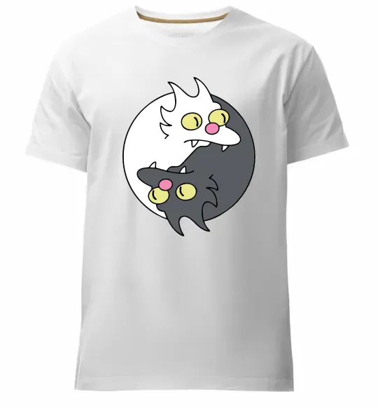 Мужская премиум футболка Коти інь-янь Белый фото