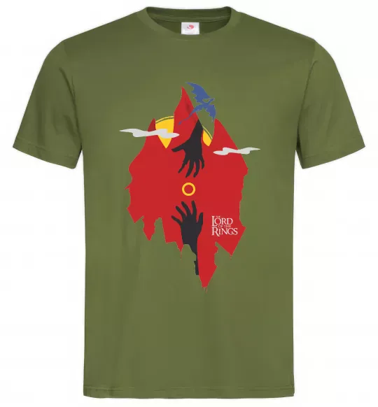 Чоловіча футболка Перстень дракон Оливковий фото