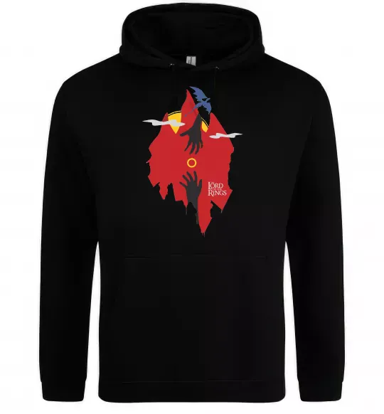 Чоловіча толстовка (худі) Перстень дракон Чорний фото