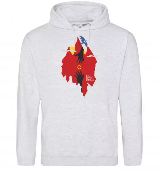 Чоловіча толстовка (худі) Перстень дракон Сірий меланж фото