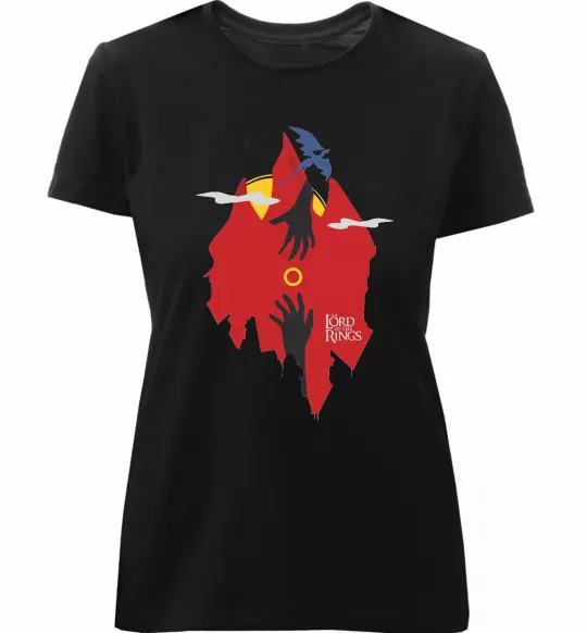 Жіноча преміум футболка Перстень дракон Чорний фото