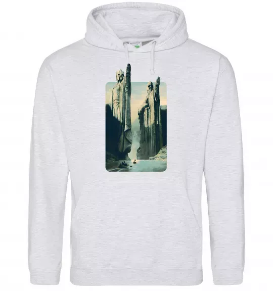 Мужская толстовка (худи) Володар перстнів Серый меланж фото