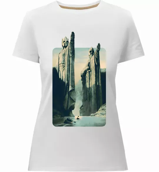 Жіноча преміум футболка Володар перстнів Білий фото