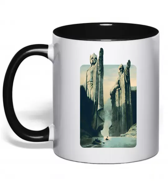 Чашка з кольоровою ручкою Володар перстнів Чорний фото