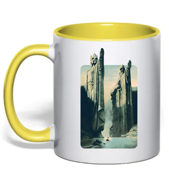 Чашка с цветной ручкой Володар перстнів Лимонный фото