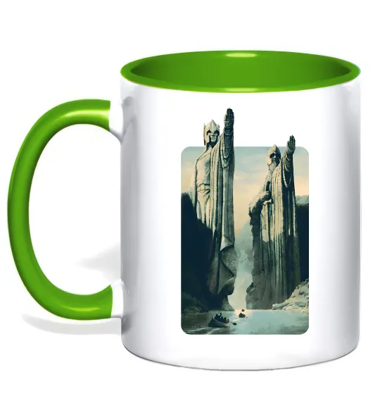 Чашка с цветной ручкой Володар перстнів Лаймовый фото